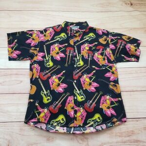 Steady USA Elvis Presley Shirt Mens Medium Black Guitar Rockabilly Music Novelty